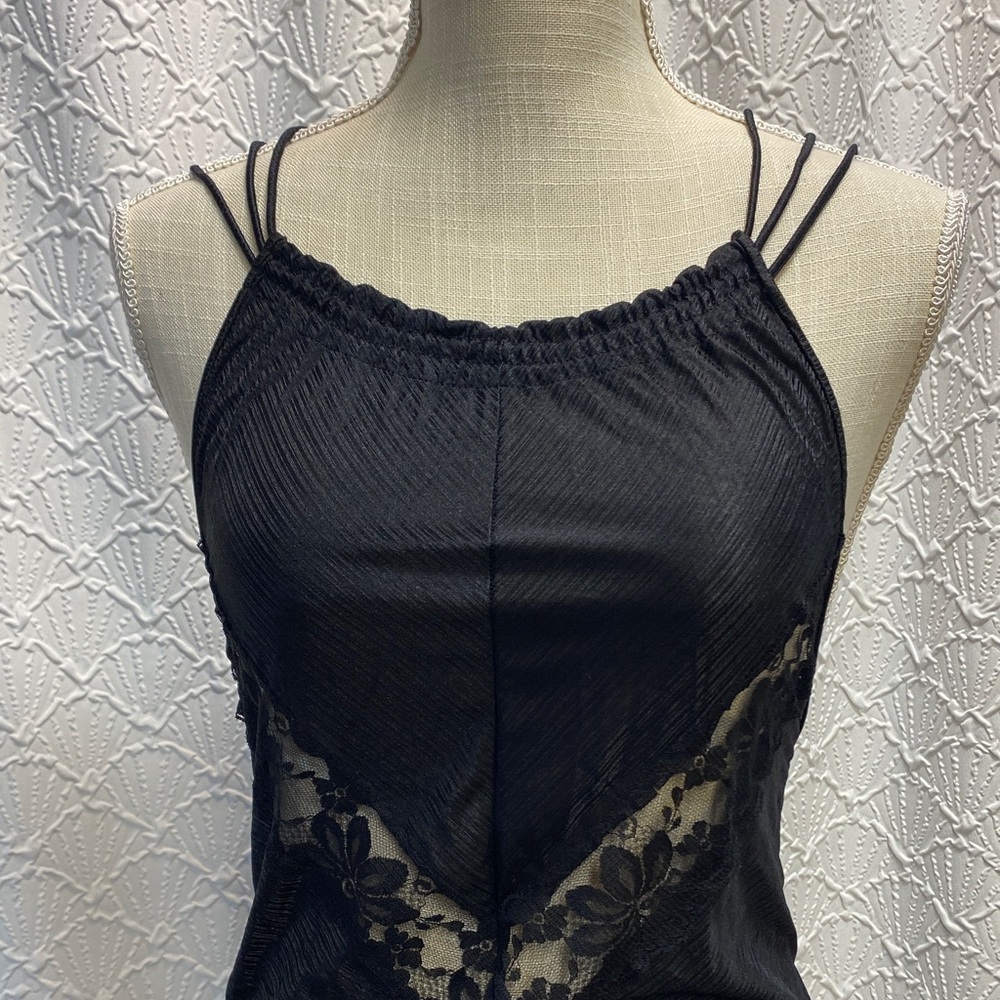 Kayser Size‎ small petite Vintage Elegant Black Lace nightdress Nylon Strappy - Picture 2 of 13